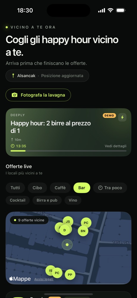 App HappyNear: offerte di bar vicini